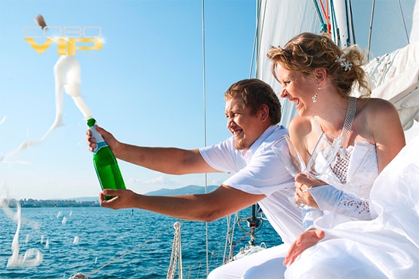 Boda en Los Cabos abordo de un yate