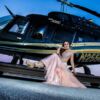 quinceañera en helióptero